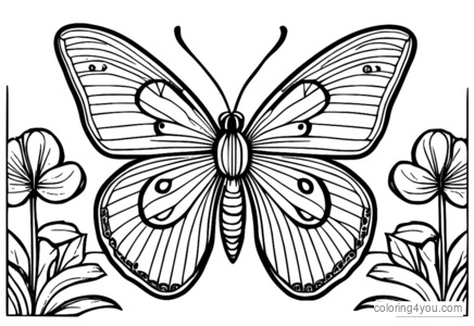 Moth and butterfly coloring page for comparison