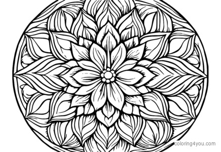 Hermoso y tranquilo diseño de mandala hecho de flores entrelazadas en suaves colores pastel