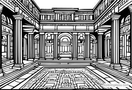 Roman mosaics coloring pages for kids and adults to learn and have fun