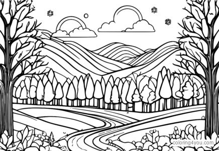 Winter coloring page