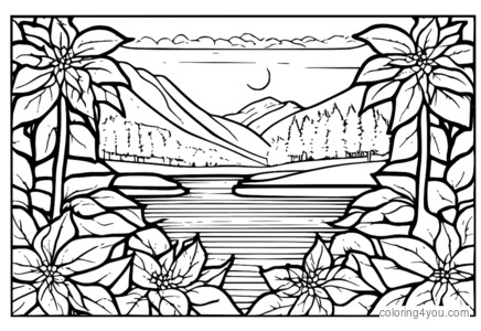 겨울왕국 포인세티아 색칠하기