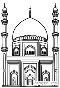 Coloriages de la mosquée Eid al-Fitr pour adultes et enfants