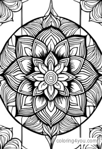 Pola geometris abstrak Mandala