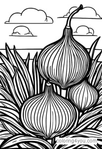 onion garden coloring sheet