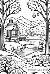 Winter coloring page