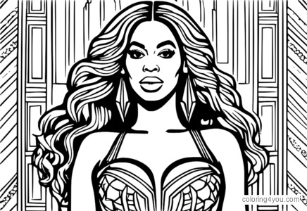 Beyoncé treedt op in een microfoon, glamoureus podium, popmuziek, kunst van beroemdheden