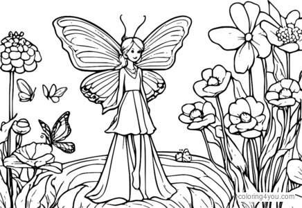 Coloriage Cycle de vie du papillon féerique pour Colorier