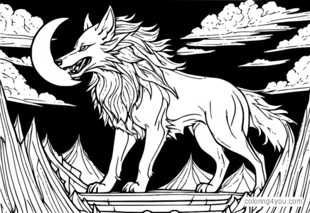 Fenrir verschlingt die Sonne, Ragnarok, nordische Mythologie, Malseite