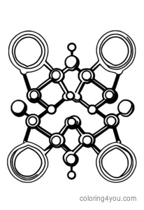 página para colorir sobre a estrutura molecular da molécula de amônia