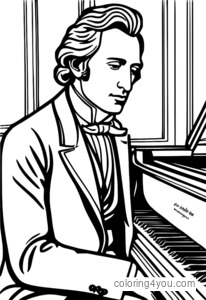 Chopin sedí u klavíru a hraje krásnou baladu