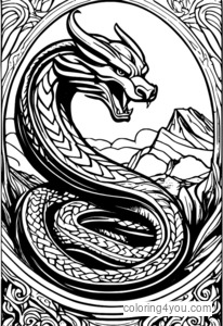 kaca pewarnaan saka Midgard Serpent sing berjuang karo Thor, dewa Norse sing kuwat