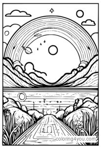 Lavagna con scritto un diagramma fisico, circondato da frecce e illustrazioni