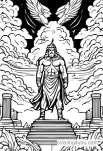 Zeus cầm tia sét trên đỉnh Olympus