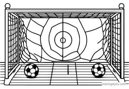 Soccer goal coloring page, World Cup football target