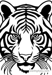 Coloring Page of Angry Tiger with Speech Bubbles