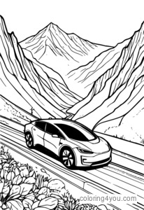 Electric cars charging in the mountains