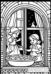 Hansel y Gretel atrapados en el horno de las brujas