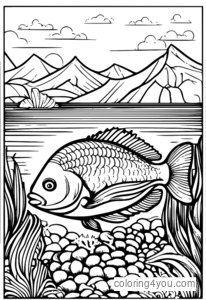 Sustainable seafood market illustration