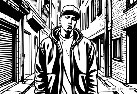 Eminem rappe dans une ruelle sombre