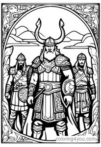 Pahlawan Norse yang legenda berdiri bersama di Valhalla