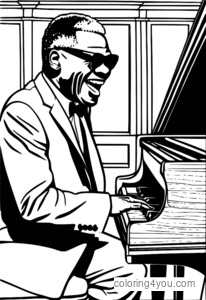 Ray Charles zingt en speelt piano