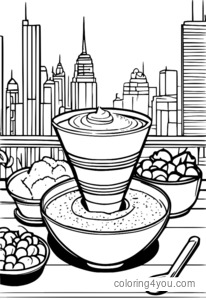 Smoothie musim panas dengan ais krim dan halaman pewarna superhero untuk kanak-kanak