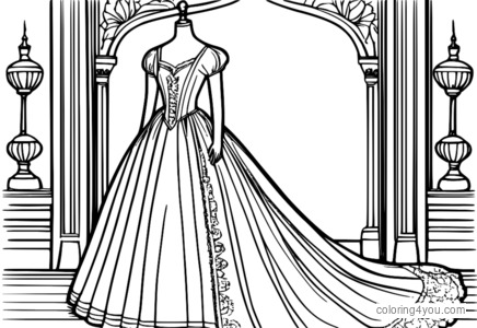 Pahina ng pangkulay ng ball gown sa panahon ng Edwardian