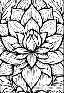 Design estético floral em espiral para colorir