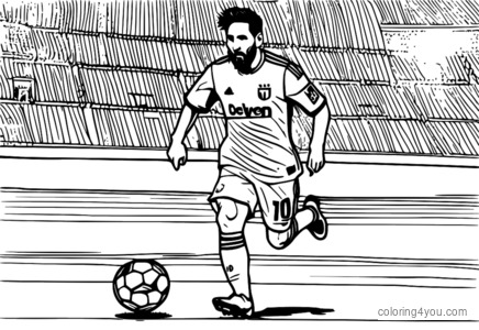 Coloriage - Lionel Messi, joueur de football