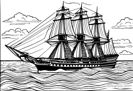 Malvorlage der USS Constitution