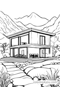 Casa con un sistema geotermico ecologico