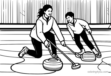 Pierres de curling sur la glace