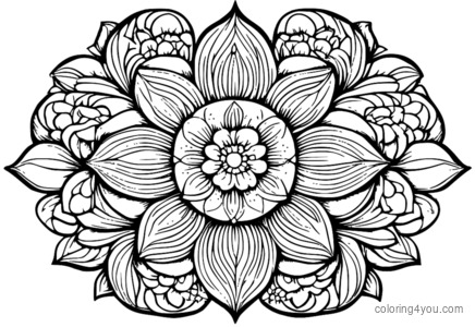 Bellissimo disegno mandala ispirato alla primavera fatto di fiori che sbocciano in colori pastello