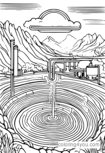 Isang magandang paglalarawan ng isang geothermal na sistema ng enerhiya na may mga hakbang sa kahusayan ng enerhiya