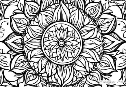 Impressionante design de mandala inspirado no outono, feito de folhas complexas em cores quentes e terrosas