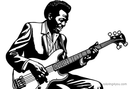 Pemain bass Chuck Berry bermain gitar