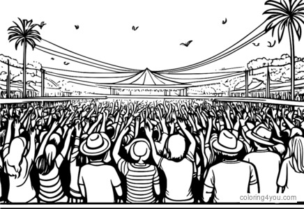 Crowd singing along to a popular song at a music festival