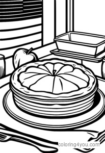 American apple pie coloring page for kids