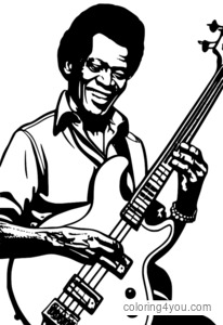 Pemain bass Chuck Berry bermain gitar