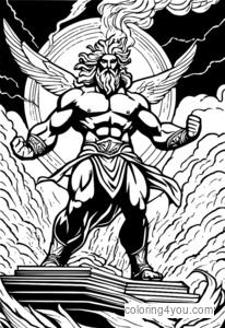 Zeus desatando relámpagos Ilustración