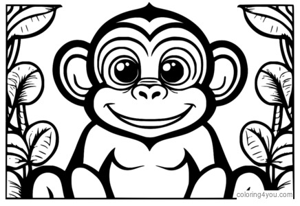 Coloring Page of Angry Monkey with Speech Bubbles