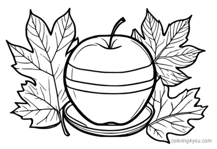 Autumn apple fruit snacks coloring pages