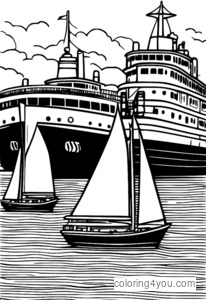 boats-in-harbors-coloring-page