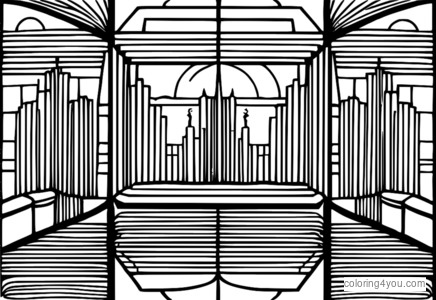 Geometrisch vormpatroon met abstracte vormen en levendige kleuren, die beweging overbrengen