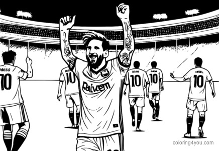 Dibujo de Lionel Messi futbolista para colorear