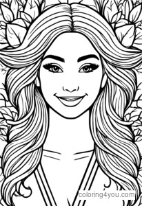 Dibujo para colorear de caras sonrientes y felices