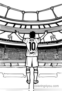 Lionel Messi soccer player coloring page