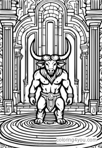 Isang batang Minotaur at isang makulay na labirint.