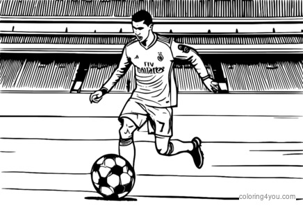 Cristiano Ronaldo soccer player coloring page