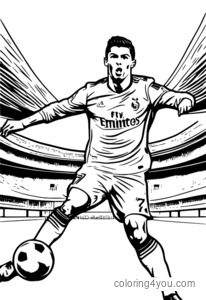 Cristiano Ronaldo soccer player coloring page